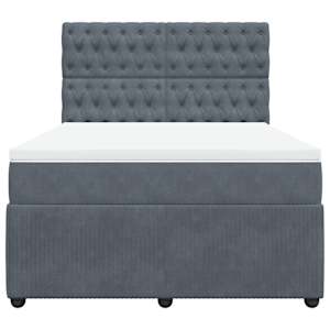 Box spring postel s matrací tmavě šedá 160x200 cm samet - obrázek 4