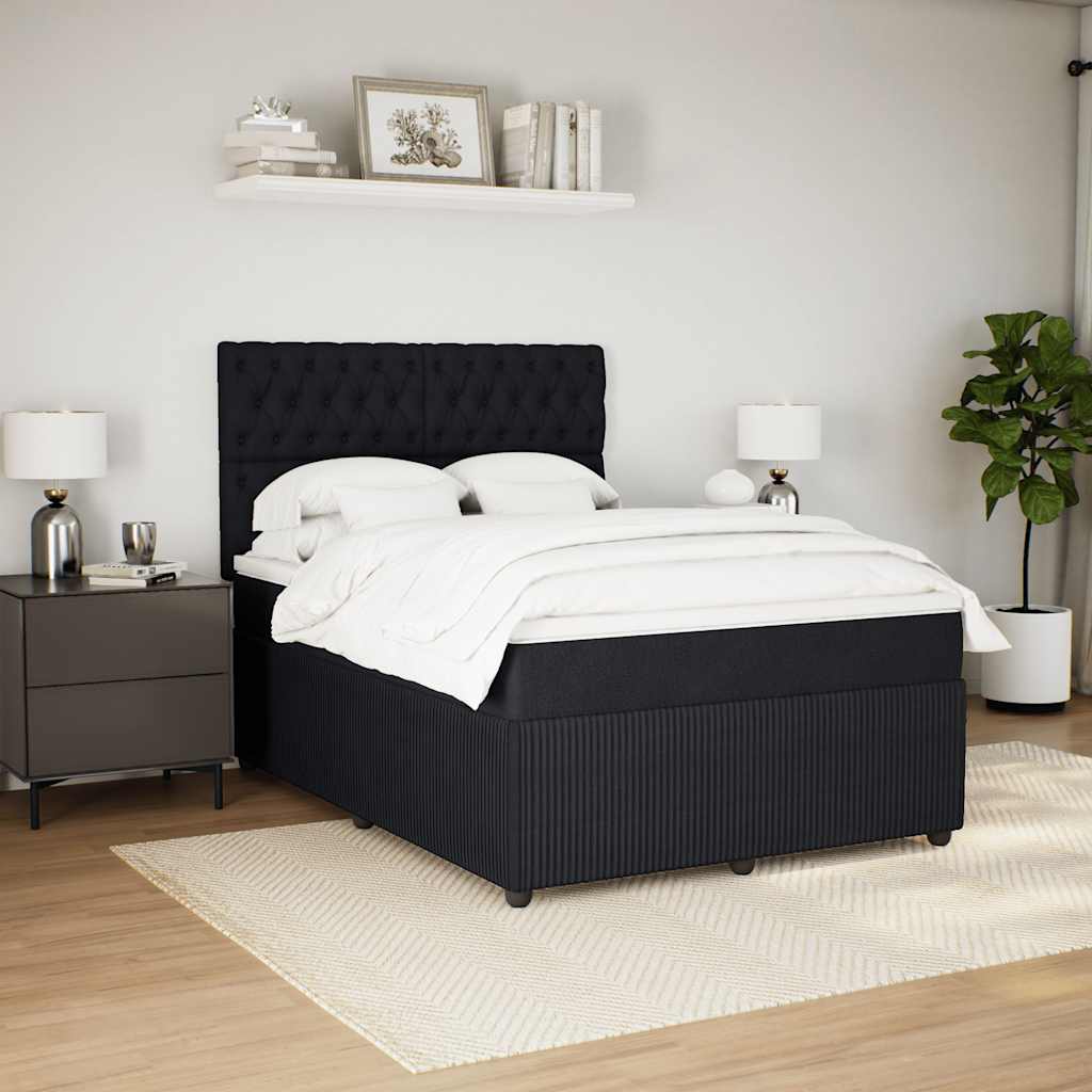 vidaXL Posteľný rám boxspring s matracom čierny 160x200 cm zamat