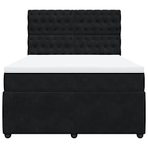 Box spring postel s matrací černá 160x200 cm samet - obrázek 4