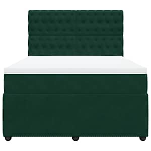 Box spring postel s matrací tmavě zelená 160x200 cm samet - obrázek 4