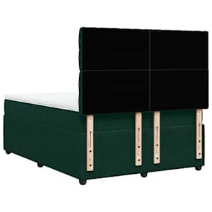 Box spring postel s matrací tmavě zelená 160x200 cm samet - obrázek 6