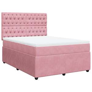 Box spring postel s matrací růžová 160x200 cm samet - obrázek 2