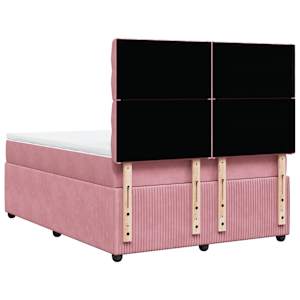 Box spring postel s matrací růžová 160x200 cm samet - obrázek 6