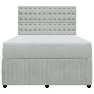 Box spring postel s matrací světle šedá 160x200 cm samet - obrázek 4