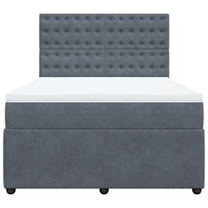 Box spring postel s matrací tmavě šedá 160x200 cm samet - obrázek 4
