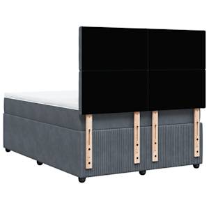 Box spring postel s matrací tmavě šedá 160x200 cm samet - obrázek 6