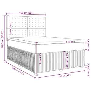 Box spring postel s matrací tmavě zelená 160x200 cm samet - obrázek 13