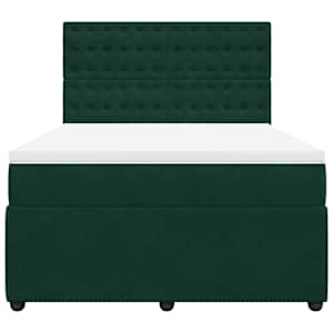 Box spring postel s matrací tmavě zelená 160x200 cm samet - obrázek 4