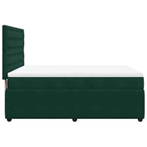 Box spring postel s matrací tmavě zelená 160x200 cm samet - obrázek 5