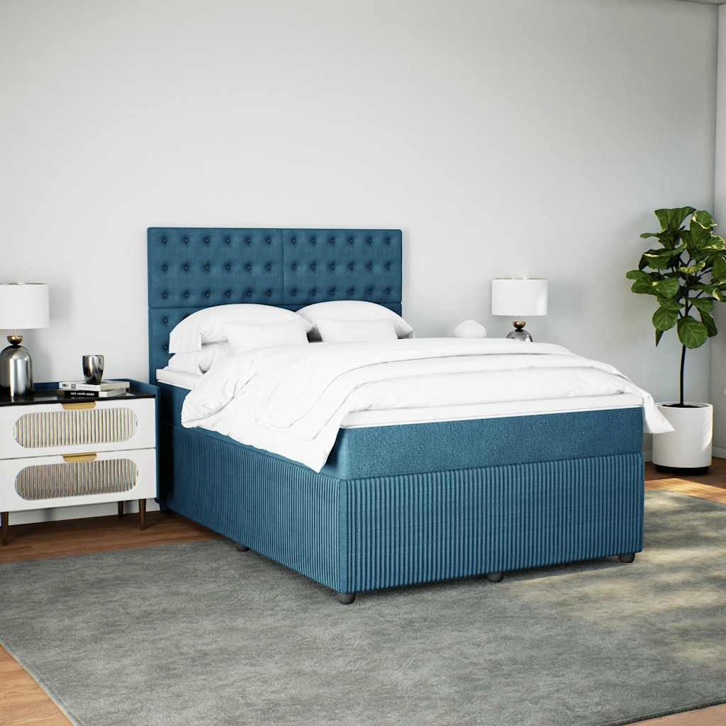 Thumbnail - vidaXL Boxspringbett mit Matratze Dunkelblau 160x200 cm Samt