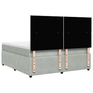 Box spring postel s matrací světle šedá 180x200 cm samet - obrázek 6