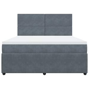 Box spring postel s matrací tmavě šedá 180x200 cm samet - obrázek 4