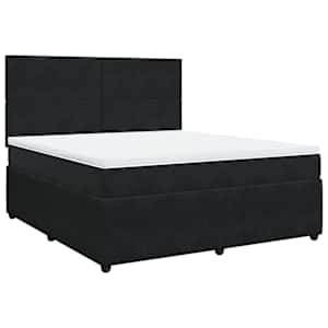 Box spring postel s matrací černá 180x200 cm samet - obrázek 2