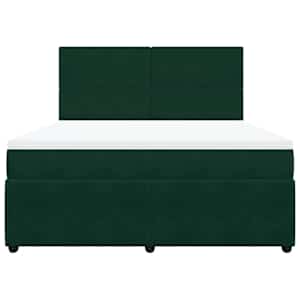Box spring postel s matrací tmavě zelená 180x200 cm samet - obrázek 4