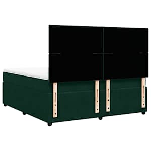 Box spring postel s matrací tmavě zelená 180x200 cm samet - obrázek 6