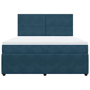 Box spring postel s matrací tmavě modrá 180x200 cm samet - obrázek 4