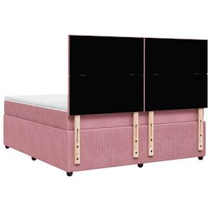 Box spring postel s matrací růžová 180x200 cm samet - obrázek 6