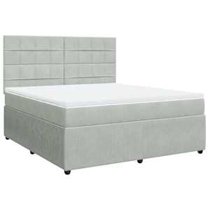 Box spring postel s matrací světle šedá 180x200 cm samet - obrázek 2