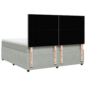 Box spring postel s matrací světle šedá 180x200 cm samet - obrázek 6