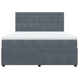 Box spring postel s matrací tmavě šedá 180x200 cm samet - obrázek 4