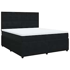 Box spring postel s matrací černá 180x200 cm samet - obrázek 2