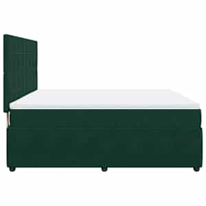 Box spring postel s matrací tmavě zelená 180x200 cm samet - obrázek 5