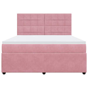 Box spring postel s matrací růžová 180x200 cm samet - obrázek 4
