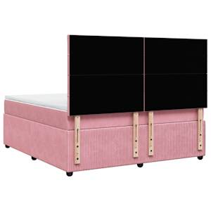 Box spring postel s matrací růžová 180x200 cm samet - obrázek 6