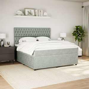 Box spring postel s matrací světle šedá 180x200 cm samet - obrázek 3