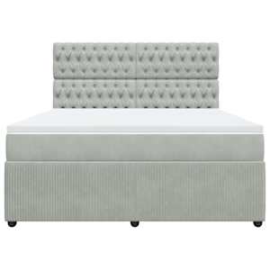Box spring postel s matrací světle šedá 180x200 cm samet - obrázek 4