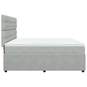 Box spring postel s matrací světle šedá 180x200 cm samet - obrázek 5