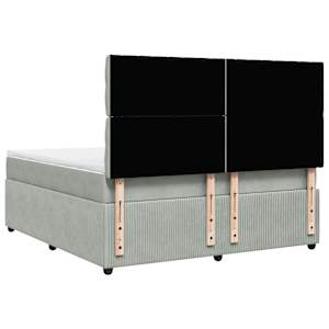 Box spring postel s matrací světle šedá 180x200 cm samet - obrázek 6