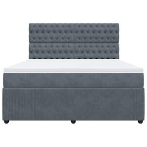 Box spring postel s matrací tmavě šedá 180x200 cm samet - obrázek 4