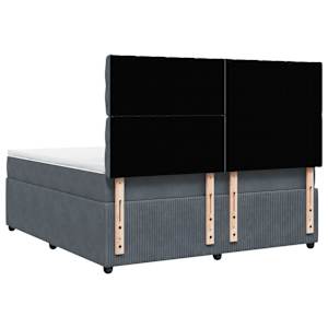 Box spring postel s matrací tmavě šedá 180x200 cm samet - obrázek 6