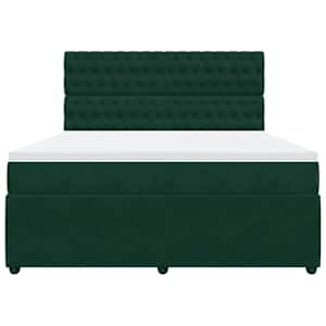 Box spring postel s matrací tmavě zelená 180x200 cm samet - obrázek 4