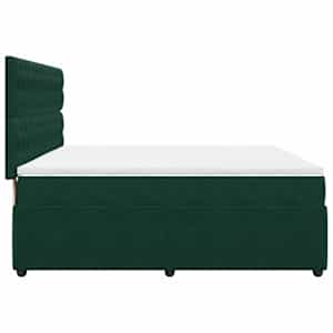 Box spring postel s matrací tmavě zelená 180x200 cm samet - obrázek 5