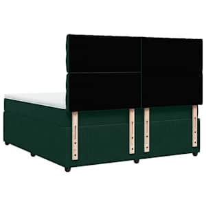 Box spring postel s matrací tmavě zelená 180x200 cm samet - obrázek 6