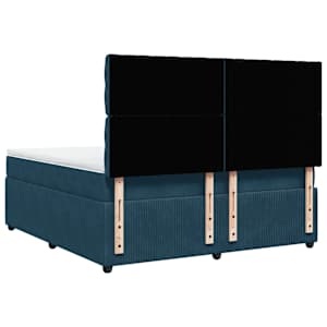 Box spring postel s matrací tmavě modrá 180x200 cm samet - obrázek 6