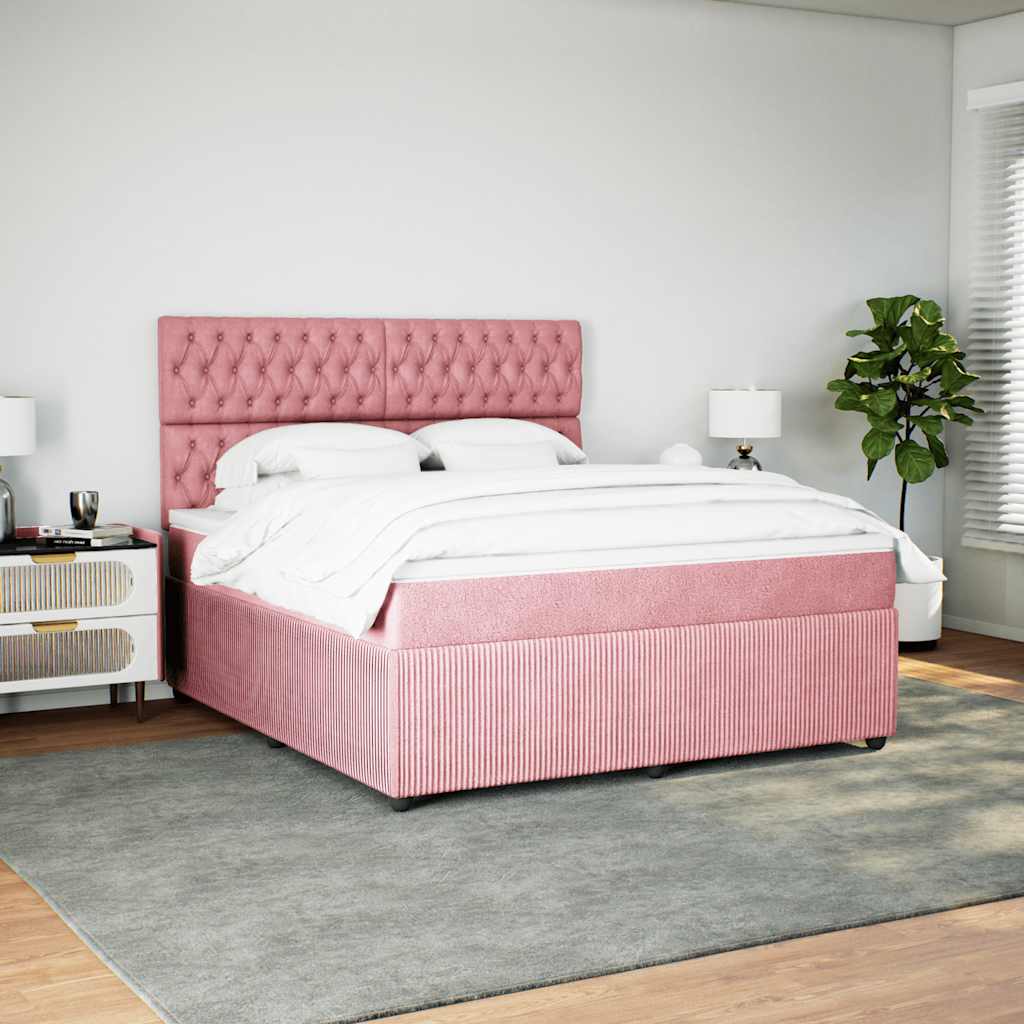 Thumbnail - vidaXL Boxspringbett mit Matratze Rosa 180x200 cm Samt