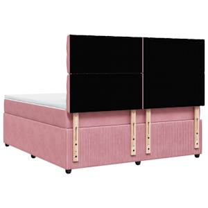 Box spring postel s matrací růžová 180x200 cm samet - obrázek 6