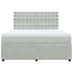 Box spring postel s matrací světle šedá 180x200 cm samet - obrázek 4