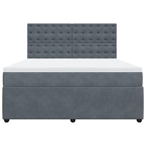 Box spring postel s matrací tmavě šedá 180x200 cm samet - obrázek 4