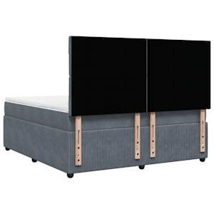 Box spring postel s matrací tmavě šedá 180x200 cm samet - obrázek 6