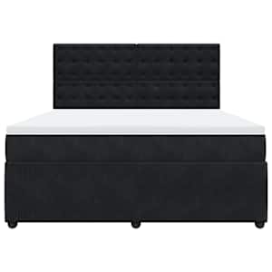 Box spring postel s matrací černá 180x200 cm samet - obrázek 4