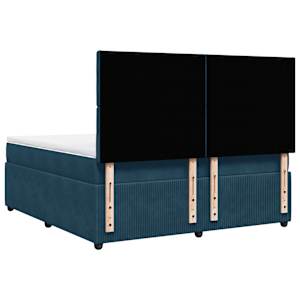 Box spring postel s matrací tmavě modrá 180x200 cm samet - obrázek 6