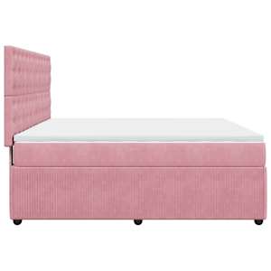 Box spring postel s matrací růžová 180x200 cm samet - obrázek 5