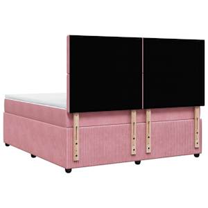 Box spring postel s matrací růžová 180x200 cm samet - obrázek 6