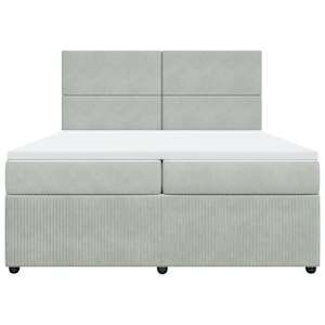 Box spring postel s matrací světle šedá 200x200 cm samet - obrázek 4