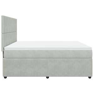 Box spring postel s matrací světle šedá 200x200 cm samet - obrázek 5