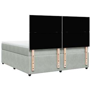 Box spring postel s matrací světle šedá 200x200 cm samet - obrázek 6